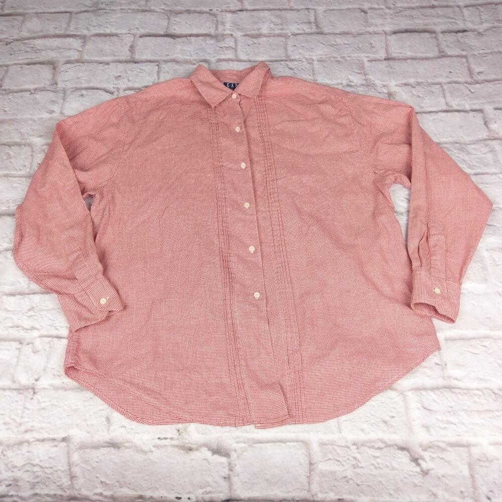 Gap medium button down checkered dress shirt